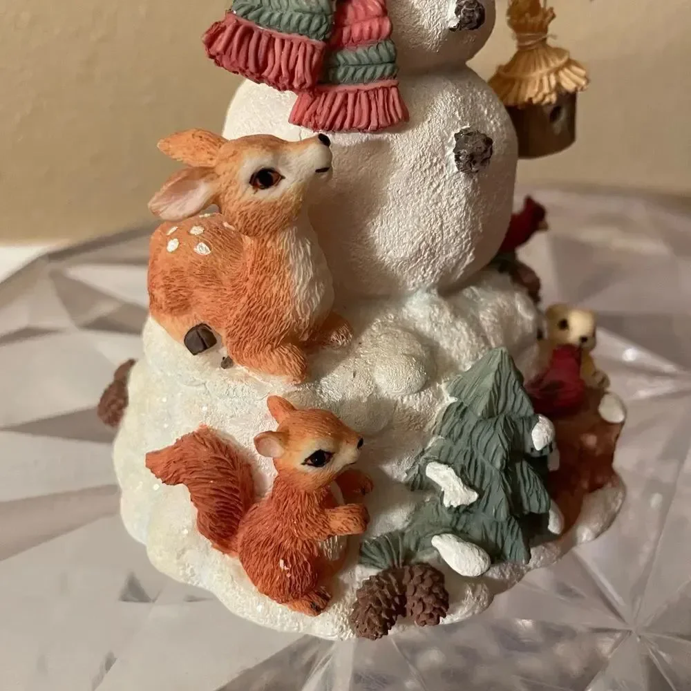 San Francisco Music Box Company Matthew Danko Musical Snowman Forest Friends